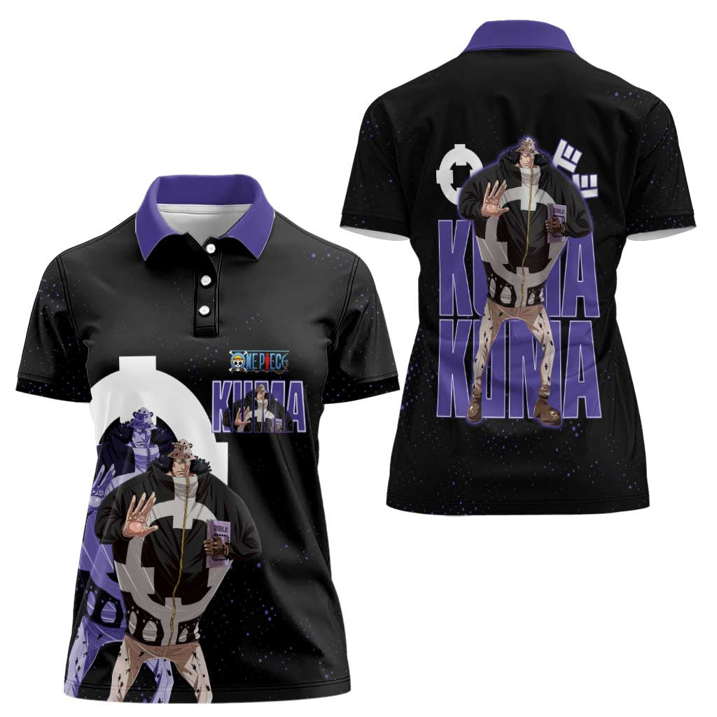 Kuma One Piece Women Polo Shirt Retro Comic Dot Aesthetic