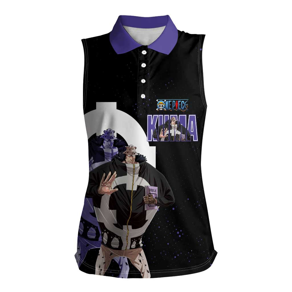 Kuma One Piece Women Sleeveless Polo Shirt Retro Comic Dot Aesthetic