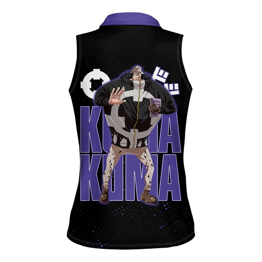 Kuma One Piece Women Sleeveless Polo Shirt Retro Comic Dot Aesthetic