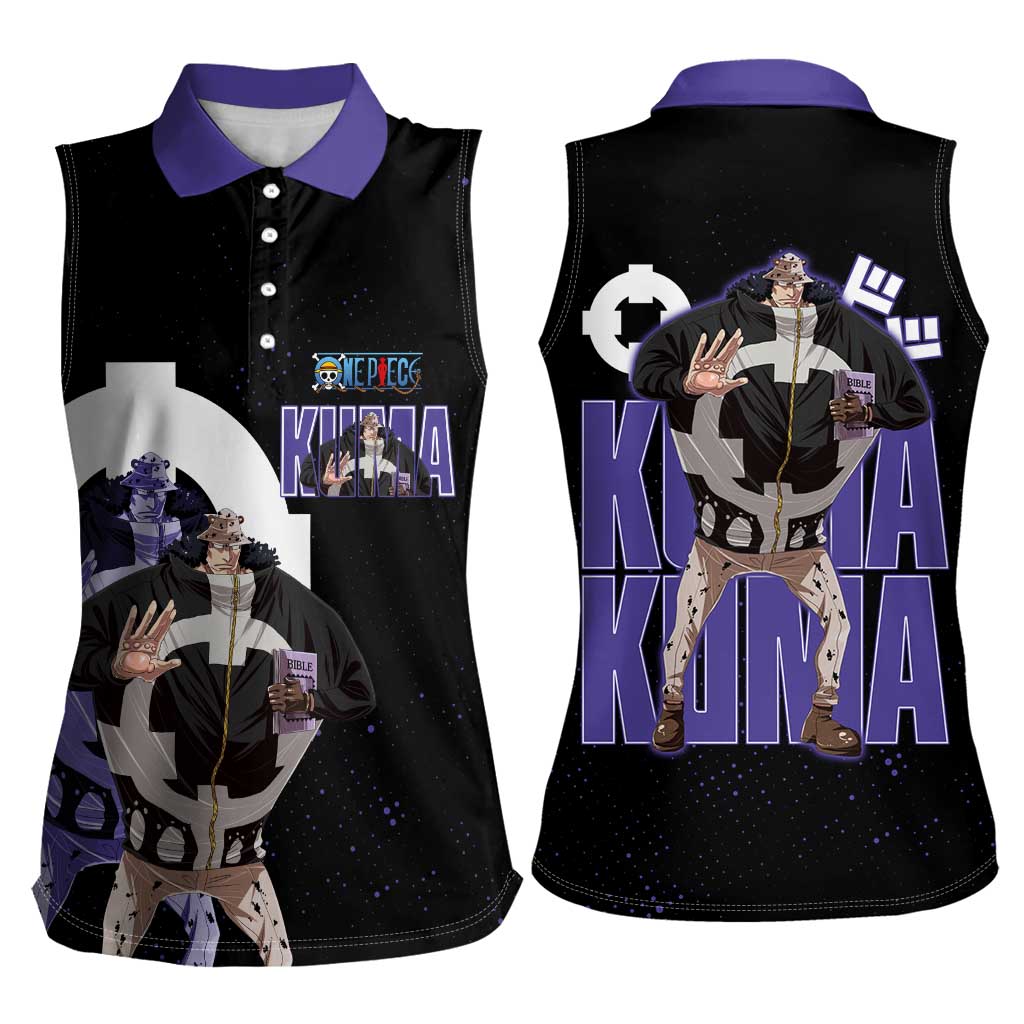 Kuma One Piece Women Sleeveless Polo Shirt Retro Comic Dot Aesthetic