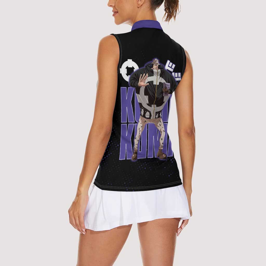 Kuma One Piece Women Sleeveless Polo Shirt Retro Comic Dot Aesthetic