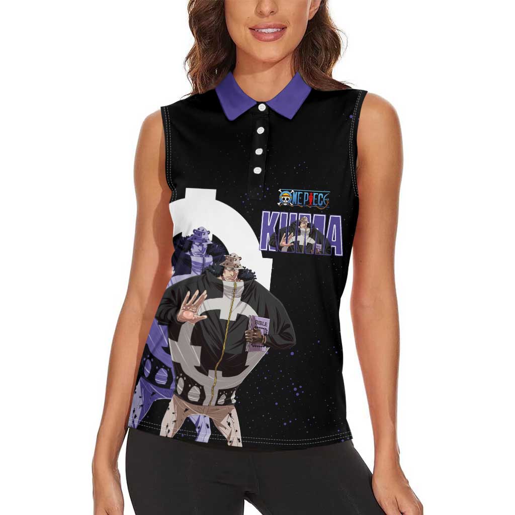 Kuma One Piece Women Sleeveless Polo Shirt Retro Comic Dot Aesthetic