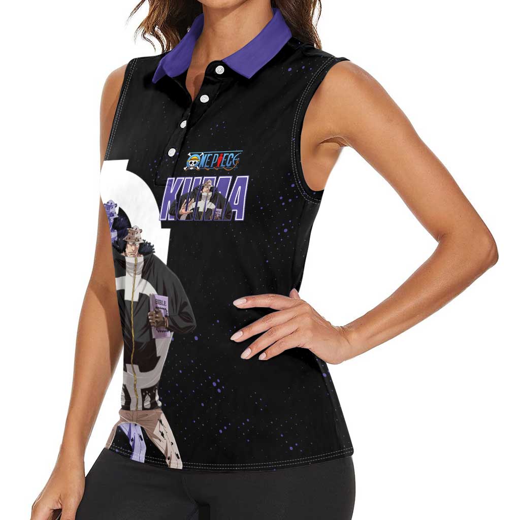 Kuma One Piece Women Sleeveless Polo Shirt Retro Comic Dot Aesthetic