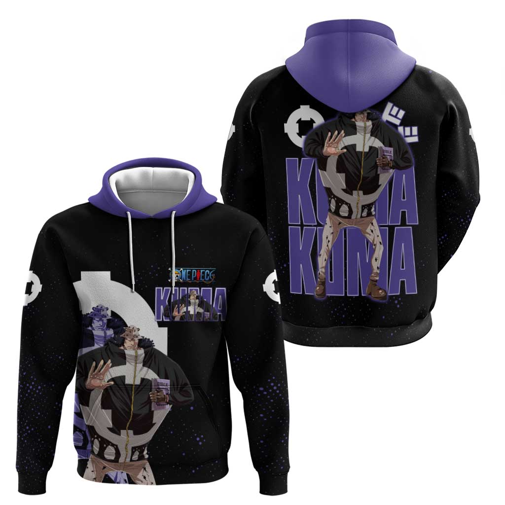 Kuma One Piece Zip Hoodie Retro Comic Dot Aesthetic