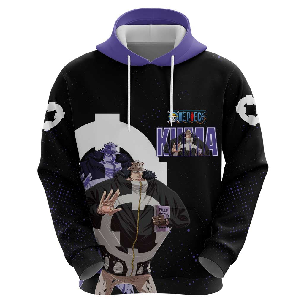 Kuma One Piece Zip Hoodie Retro Comic Dot Aesthetic