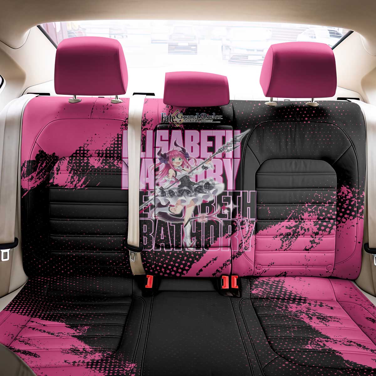 Elisabeth Bathory Fate Grand Order Back Car Seat Cover Gothic Anime Splash Art Style