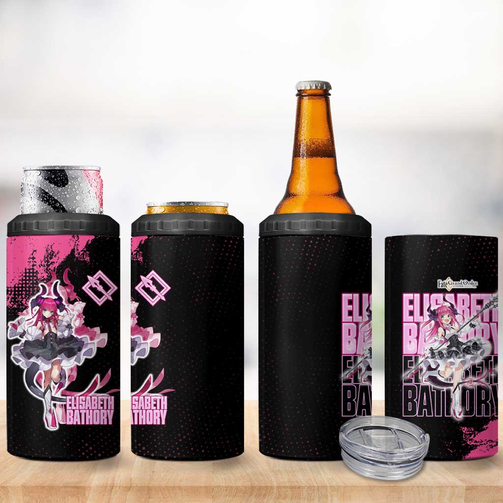 Elisabeth Bathory Fate Grand Order 4 in 1 Can Cooler Tumbler Gothic Anime Splash Art Style