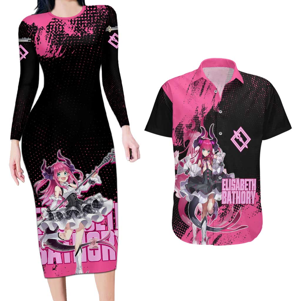 Elisabeth Bathory Fate Grand Order Couples Matching Long Sleeve Bodycon Dress and Hawaiian Shirt Gothic Anime Splash Art Style