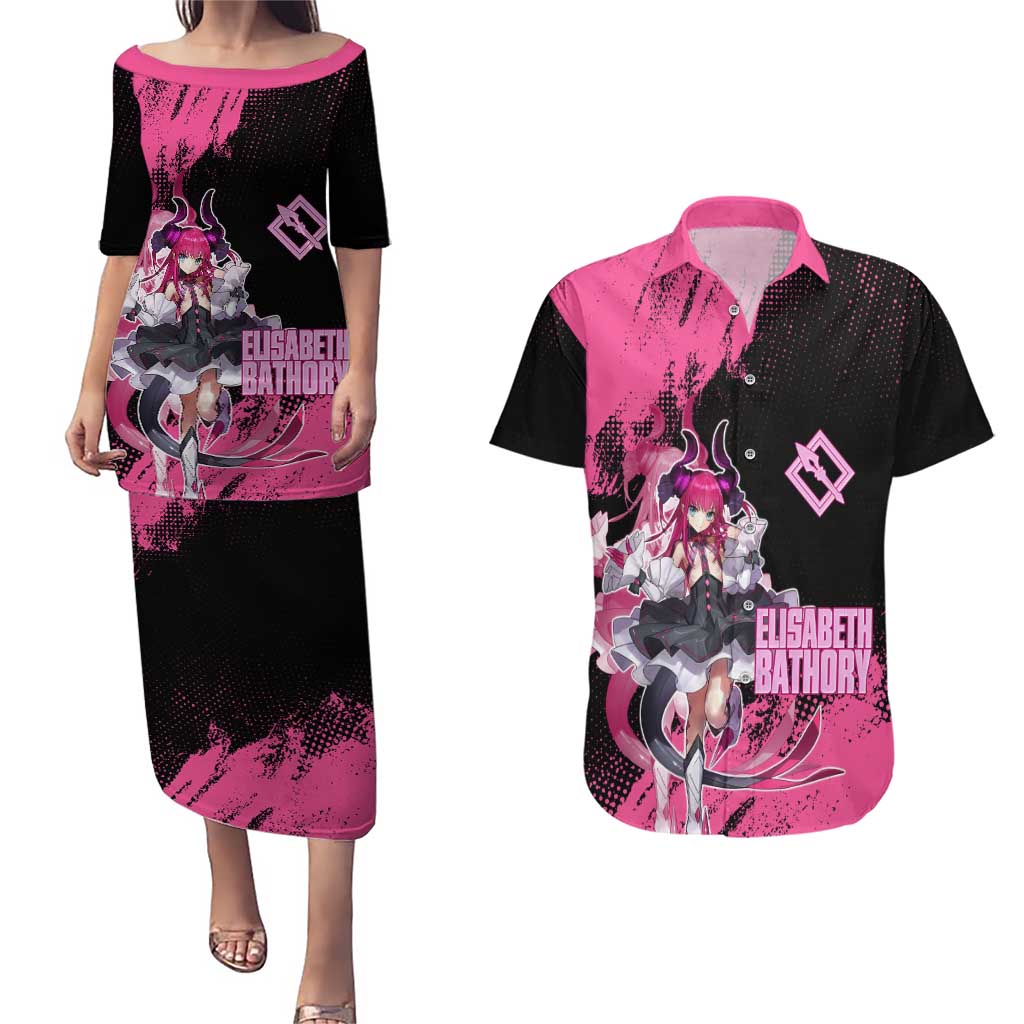 Elisabeth Bathory Fate Grand Order Couples Matching Puletasi and Hawaiian Shirt Gothic Anime Splash Art Style