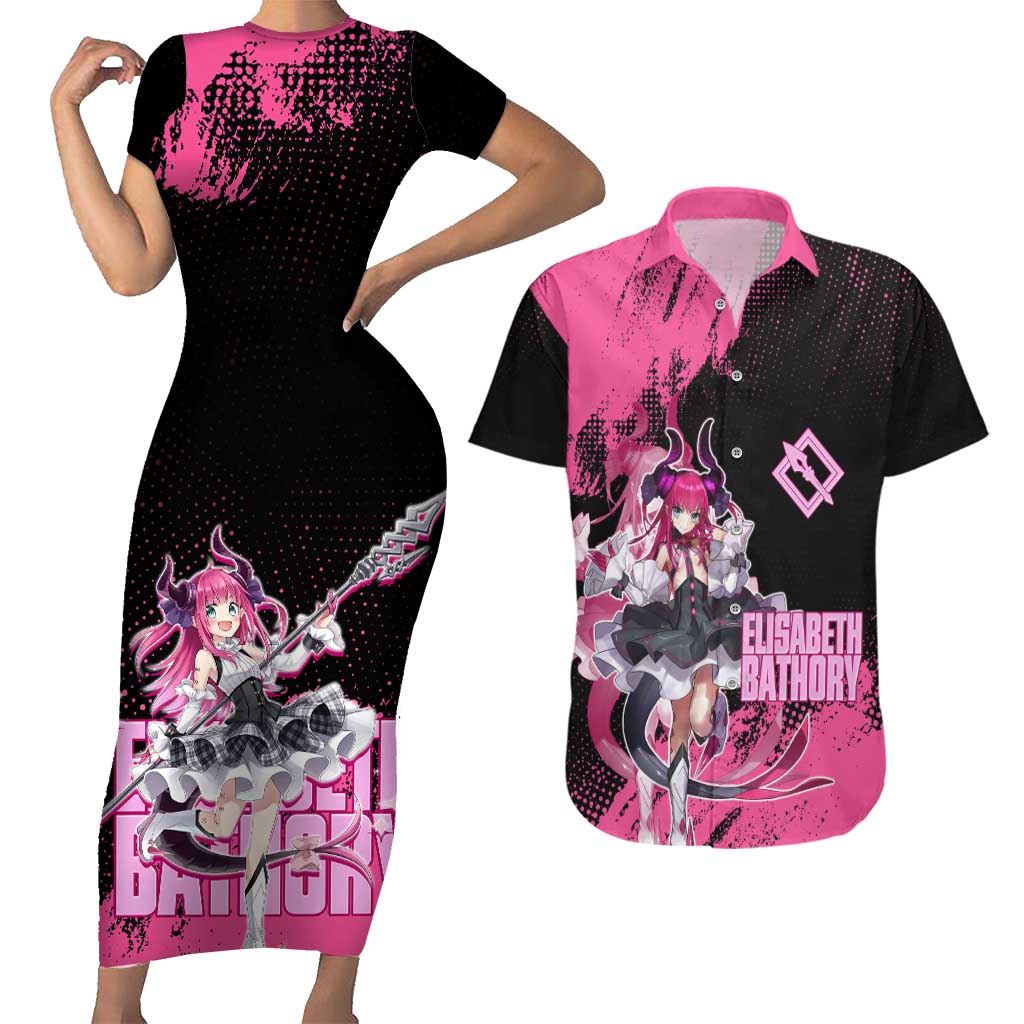 Elisabeth Bathory Fate Grand Order Couples Matching Short Sleeve Bodycon Dress and Hawaiian Shirt Gothic Anime Splash Art Style