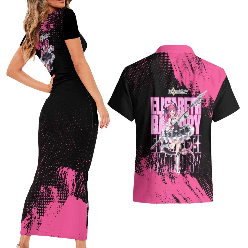Elisabeth Bathory Fate Grand Order Couples Matching Short Sleeve Bodycon Dress and Hawaiian Shirt Gothic Anime Splash Art Style