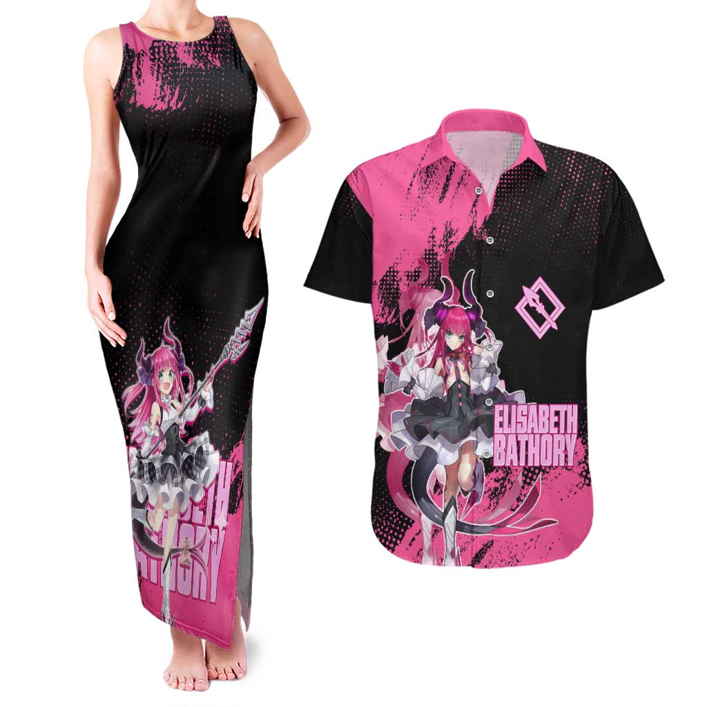 Elisabeth Bathory Fate Grand Order Couples Matching Tank Maxi Dress and Hawaiian Shirt Gothic Anime Splash Art Style