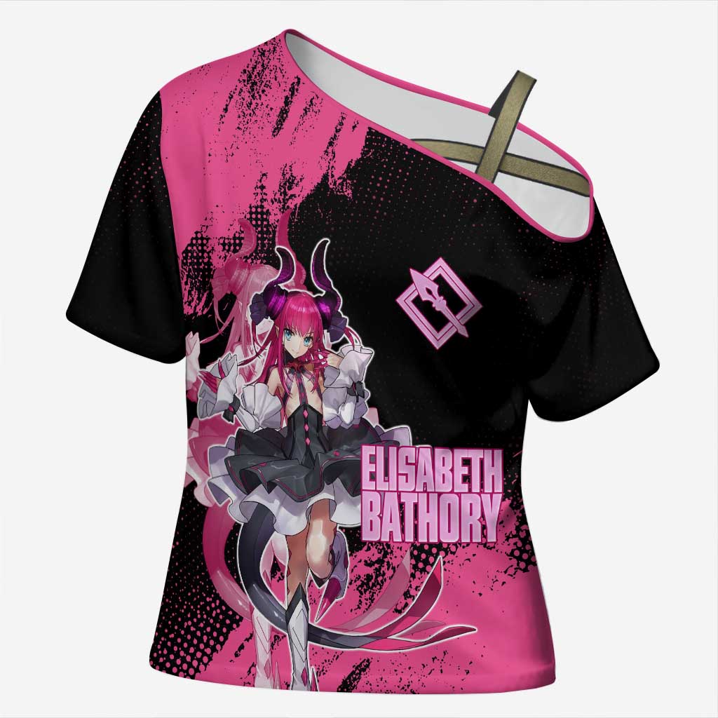 Elisabeth Bathory Fate Grand Order Cross Shoulder Shirt Gothic Anime Splash Art Style