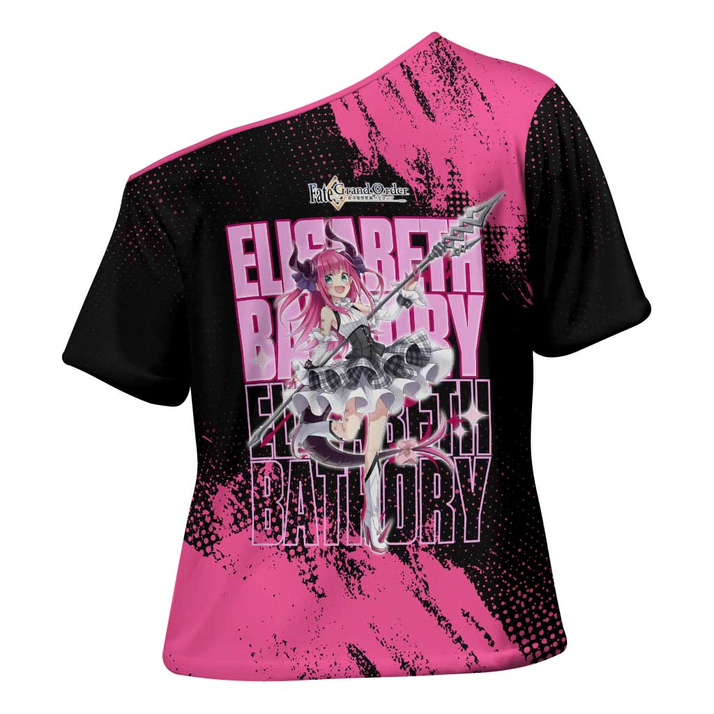 Elisabeth Bathory Fate Grand Order Cross Shoulder Shirt Gothic Anime Splash Art Style