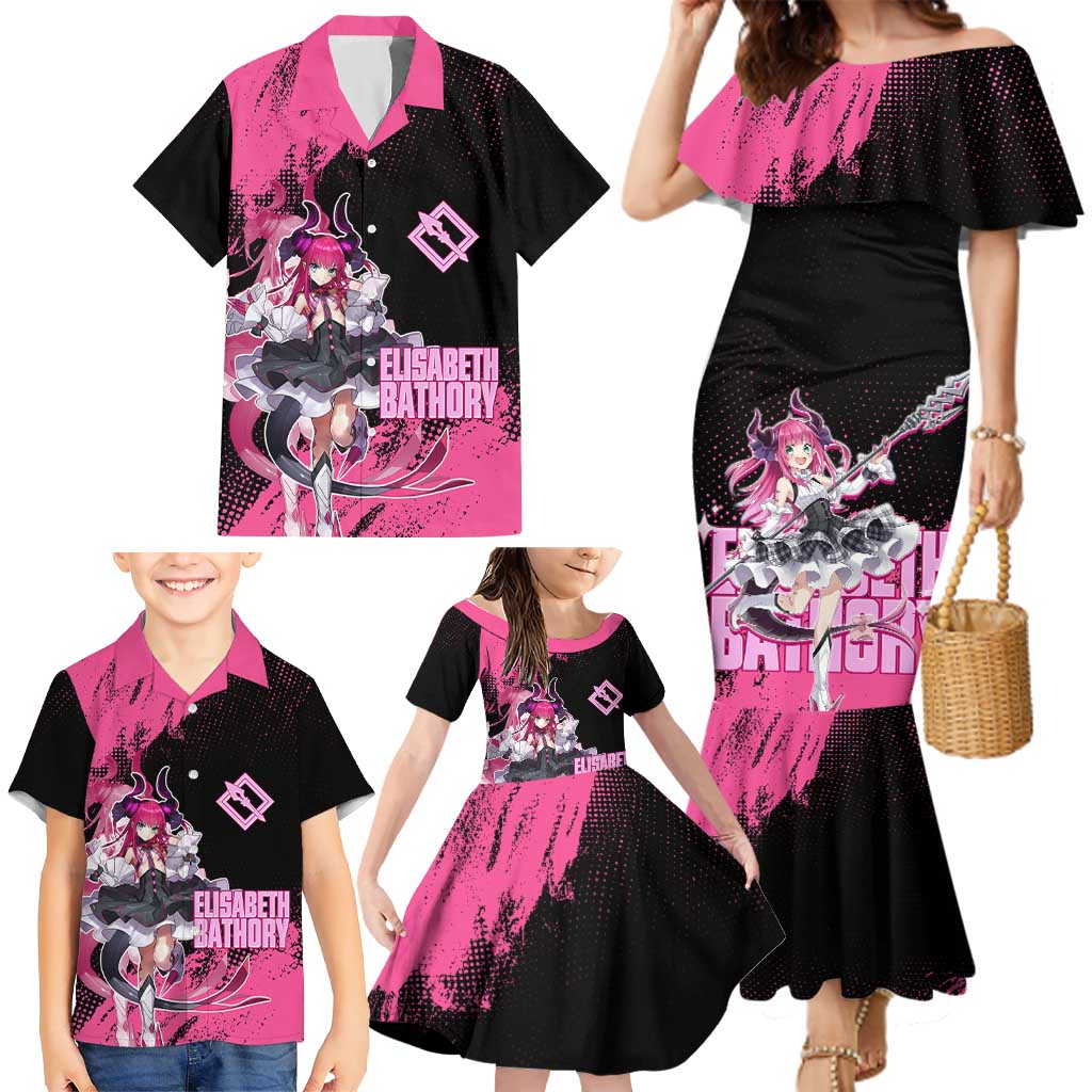 Elisabeth Bathory Fate Grand Order Family Matching Mermaid Dress and Hawaiian Shirt Gothic Anime Splash Art Style