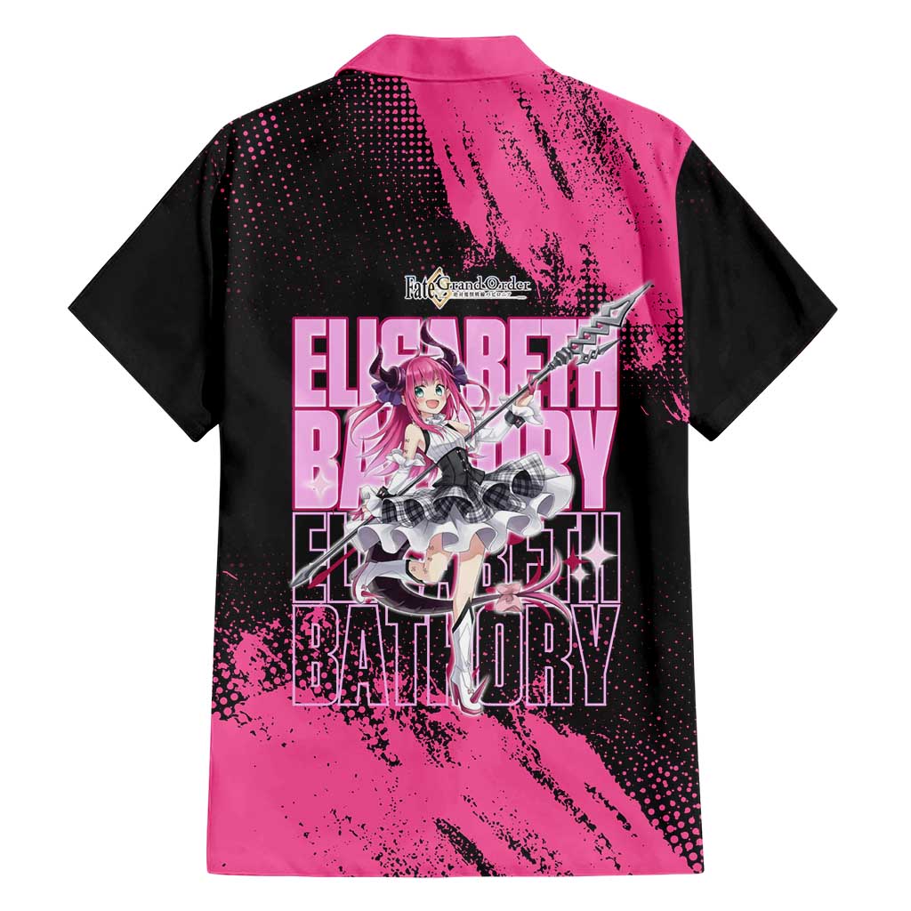 Elisabeth Bathory Fate Grand Order Family Matching Off Shoulder Short Dress and Hawaiian Shirt Gothic Anime Splash Art Style