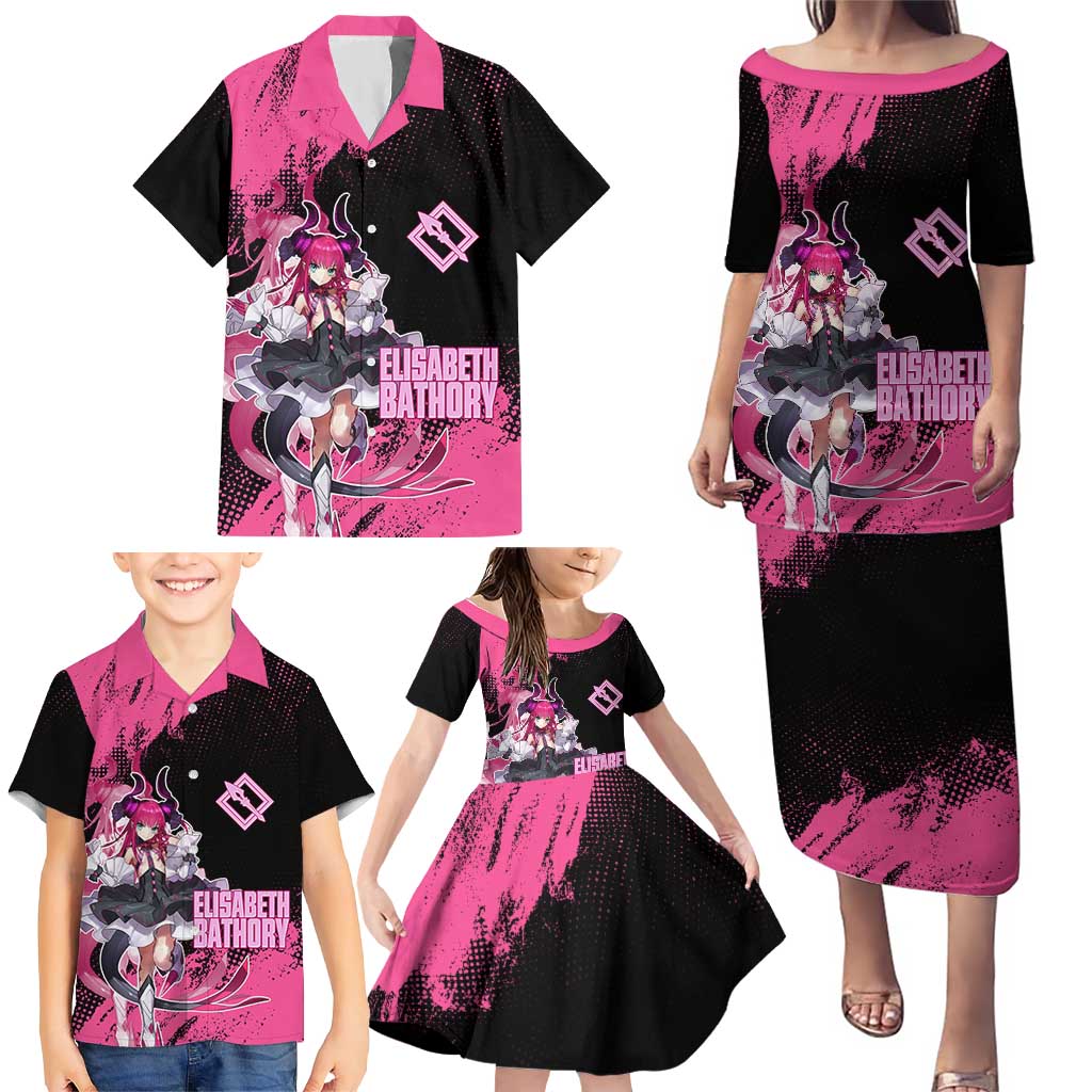 Elisabeth Bathory Fate Grand Order Family Matching Puletasi and Hawaiian Shirt Gothic Anime Splash Art Style