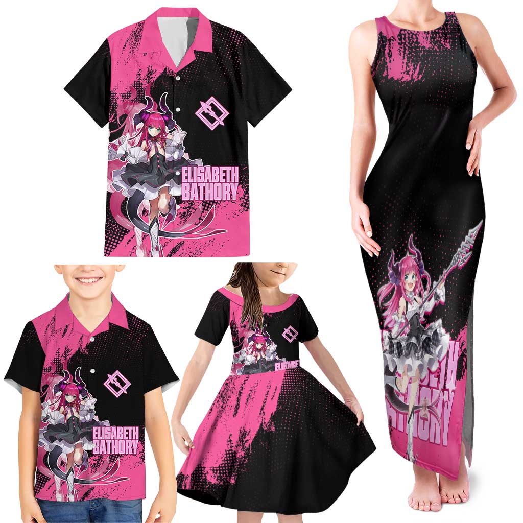 Elisabeth Bathory Fate Grand Order Family Matching Tank Maxi Dress and Hawaiian Shirt Gothic Anime Splash Art Style