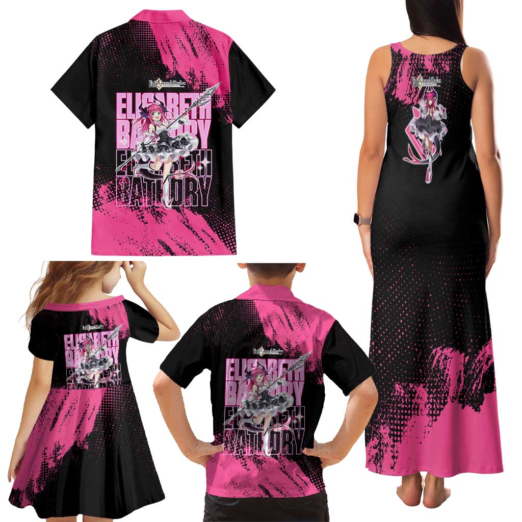 Elisabeth Bathory Fate Grand Order Family Matching Tank Maxi Dress and Hawaiian Shirt Gothic Anime Splash Art Style