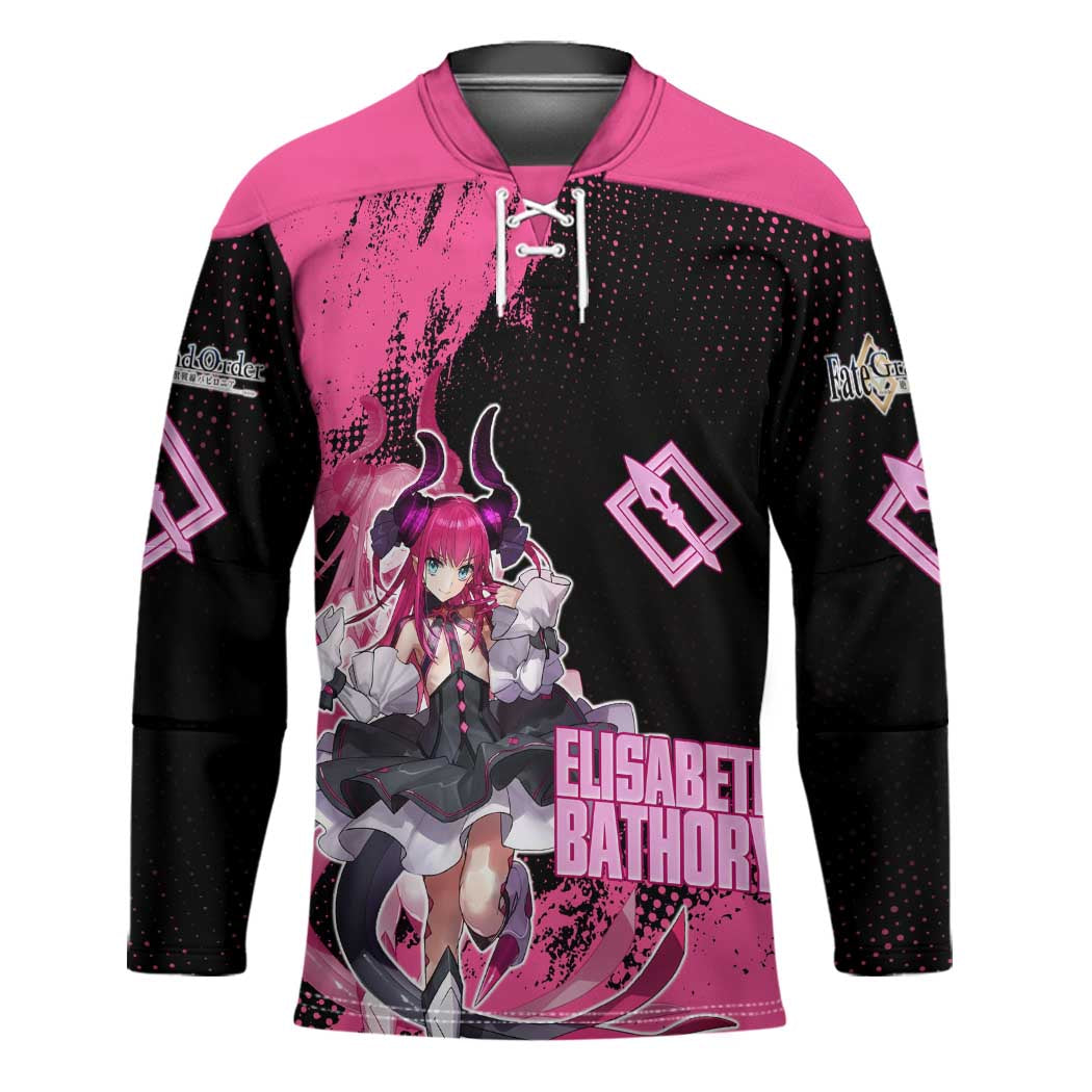 Elisabeth Bathory Fate Grand Order Hockey Jersey Gothic Anime Splash Art Style