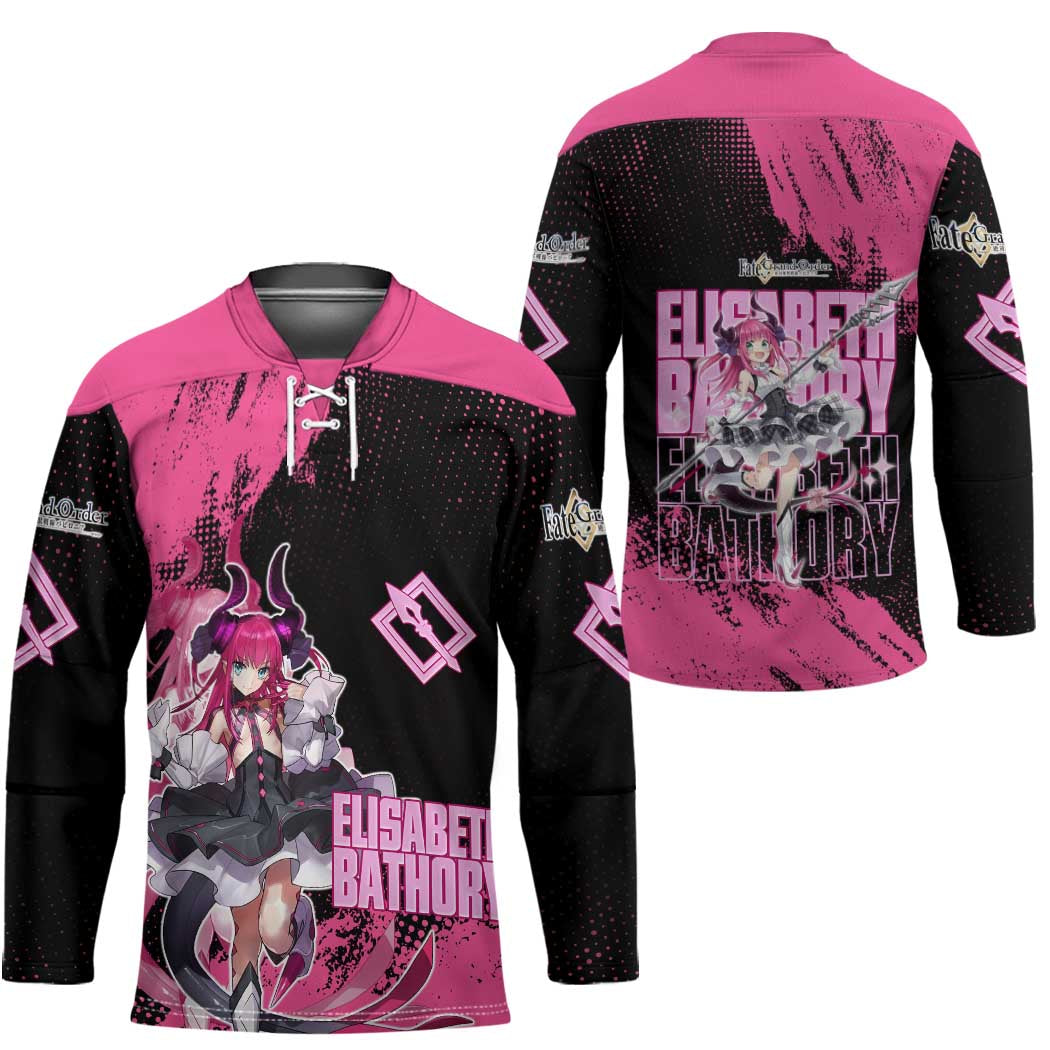 Elisabeth Bathory Fate Grand Order Hockey Jersey Gothic Anime Splash Art Style