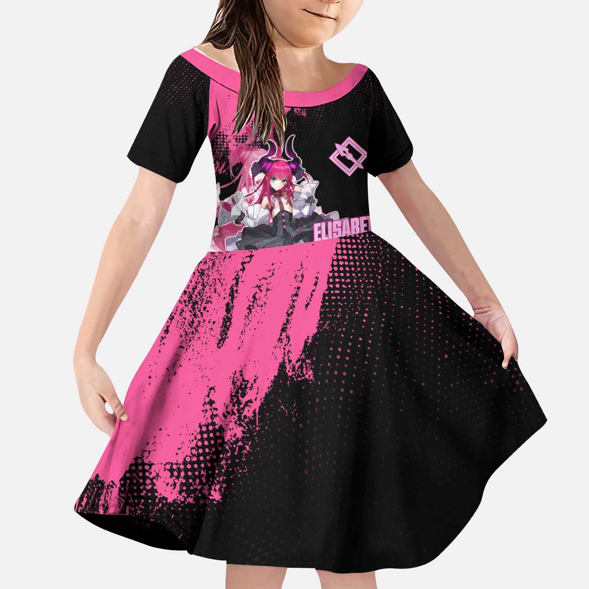 Elisabeth Bathory Fate Grand Order Kid Short Sleeve Dress Gothic Anime Splash Art Style