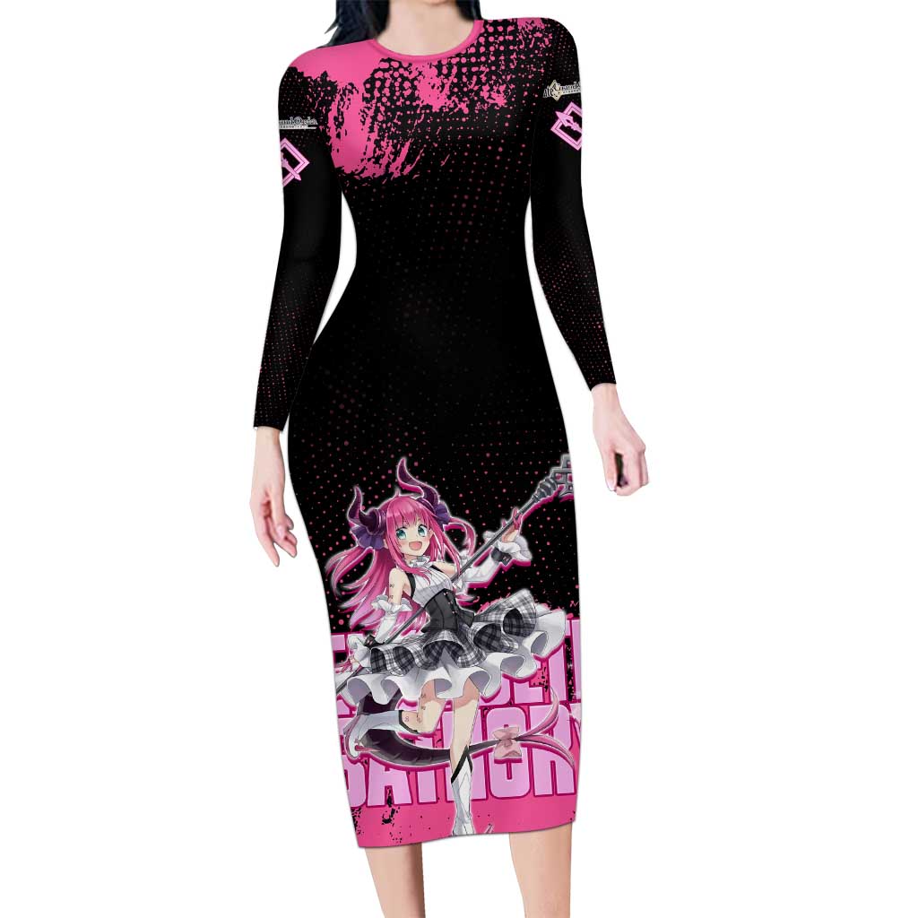 Elisabeth Bathory Fate Grand Order Long Sleeve Bodycon Dress Gothic Anime Splash Art Style