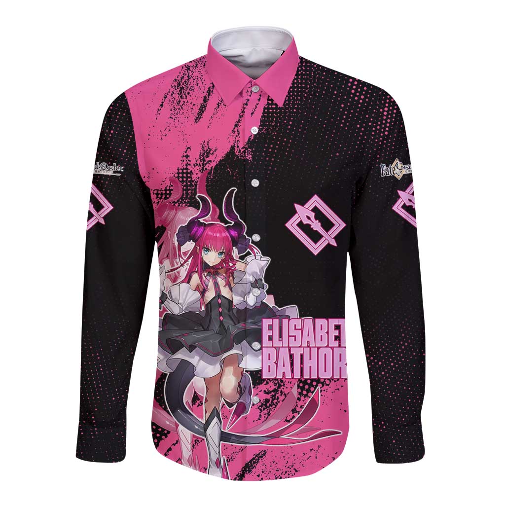 Elisabeth Bathory Fate Grand Order Long Sleeve Button Shirt Gothic Anime Splash Art Style
