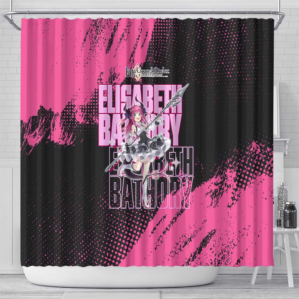 Elisabeth Bathory Fate Grand Order Shower Curtain Gothic Anime Splash Art Style