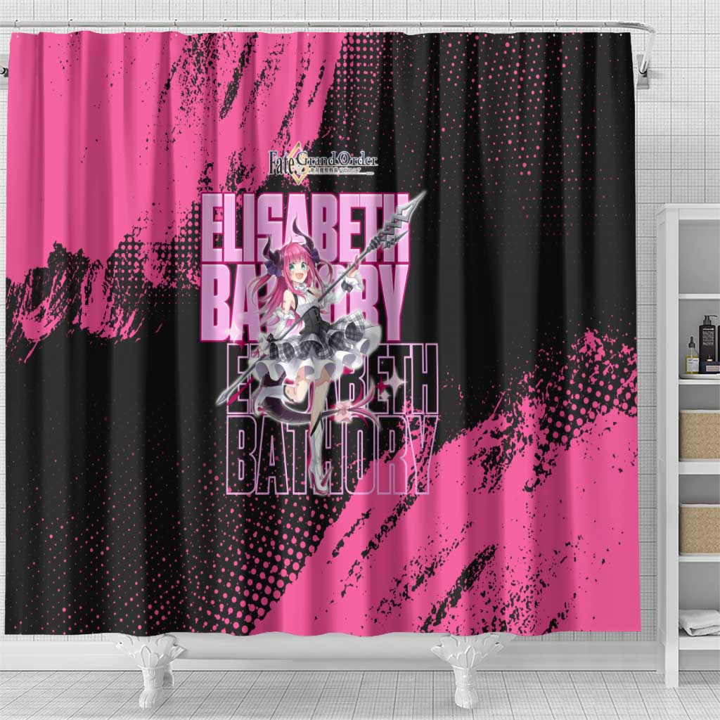 Elisabeth Bathory Fate Grand Order Shower Curtain Gothic Anime Splash Art Style