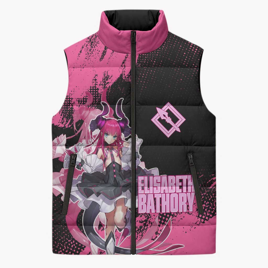 Elisabeth Bathory Fate Grand Order Sleeveless Puffer Jacket Gothic Anime Splash Art Style