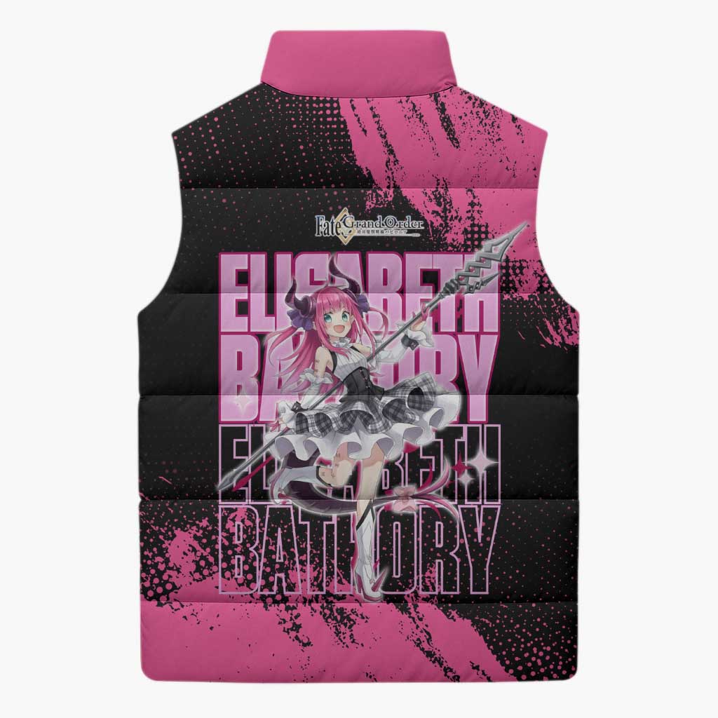 Elisabeth Bathory Fate Grand Order Sleeveless Puffer Jacket Gothic Anime Splash Art Style