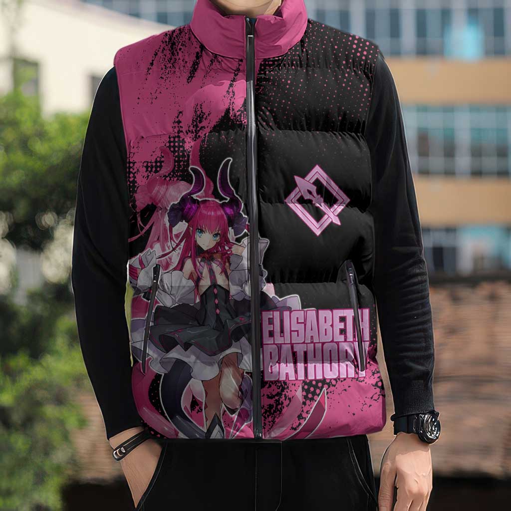 Elisabeth Bathory Fate Grand Order Sleeveless Puffer Jacket Gothic Anime Splash Art Style