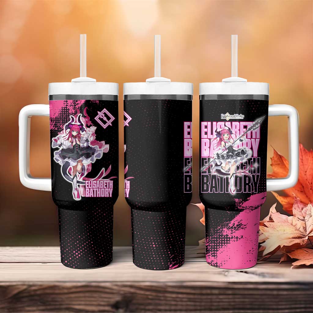 Elisabeth Bathory Fate Grand Order Tumbler With Handle Gothic Anime Splash Art Style