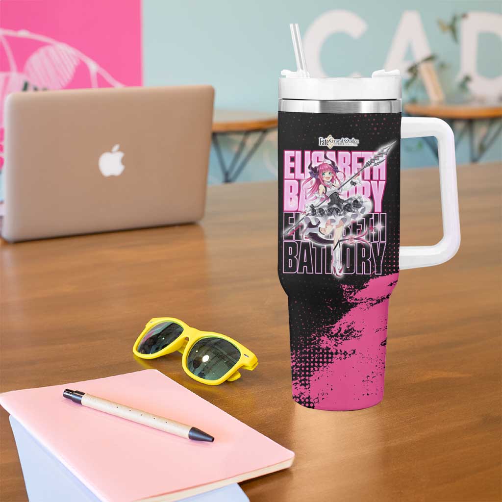 Elisabeth Bathory Fate Grand Order Tumbler With Handle Gothic Anime Splash Art Style