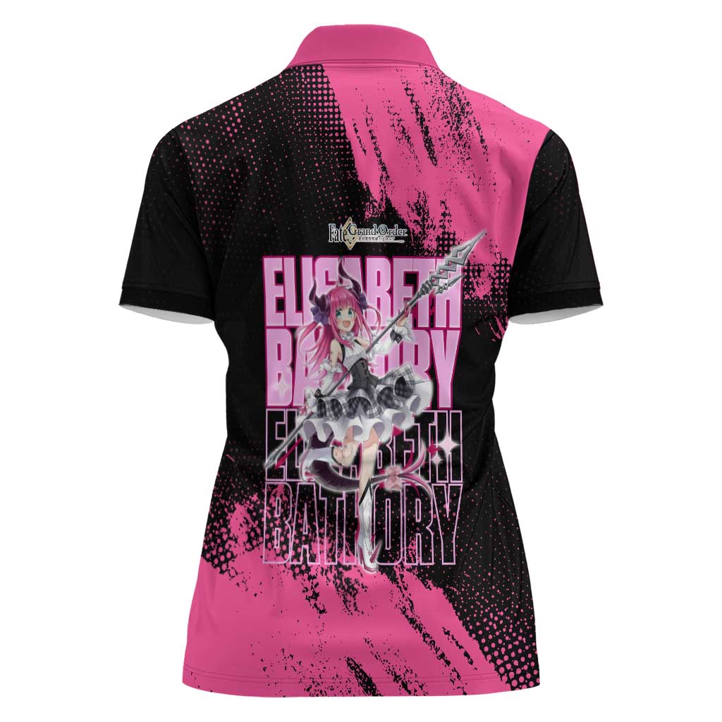 Elisabeth Bathory Fate Grand Order Women Polo Shirt Gothic Anime Splash Art Style