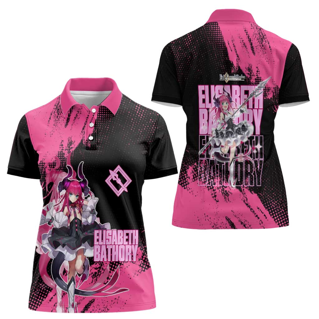 Elisabeth Bathory Fate Grand Order Women Polo Shirt Gothic Anime Splash Art Style