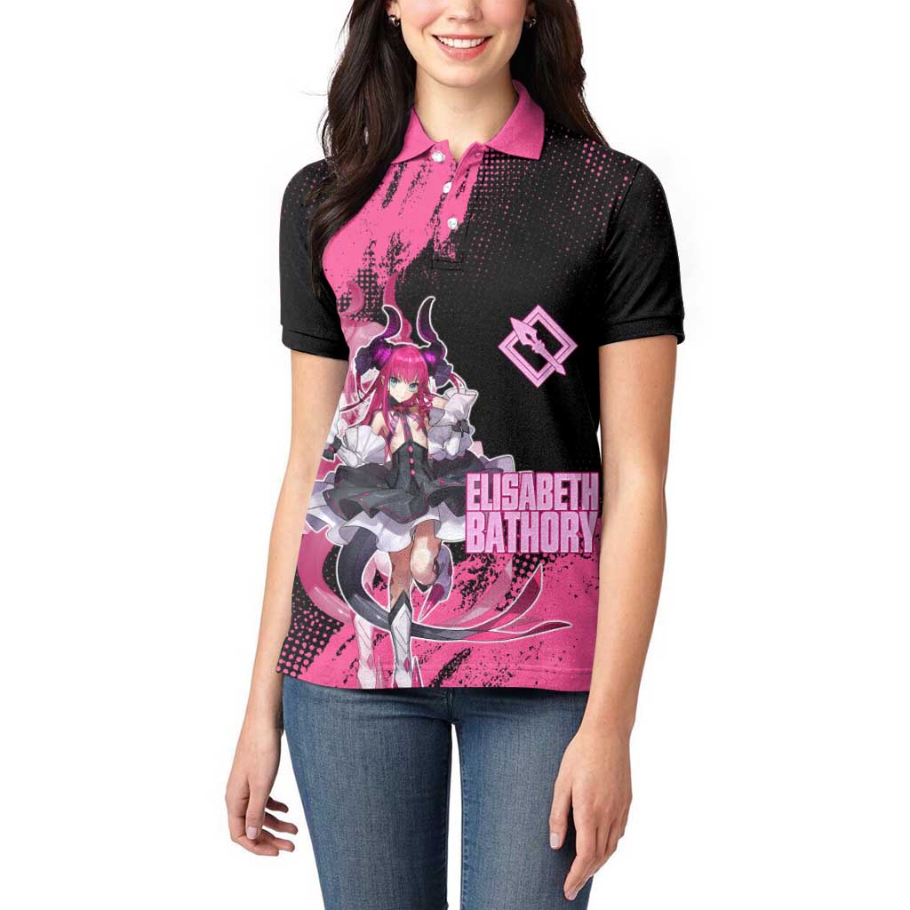 Elisabeth Bathory Fate Grand Order Women Polo Shirt Gothic Anime Splash Art Style