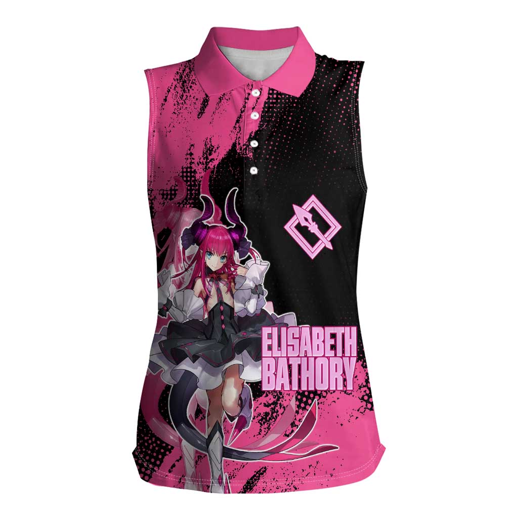 Elisabeth Bathory Fate Grand Order Women Sleeveless Polo Shirt Gothic Anime Splash Art Style