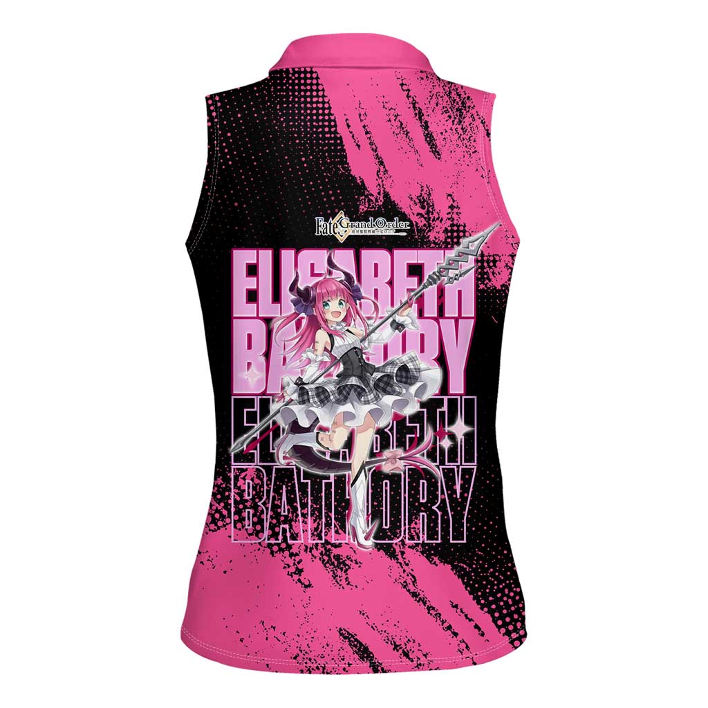 Elisabeth Bathory Fate Grand Order Women Sleeveless Polo Shirt Gothic Anime Splash Art Style