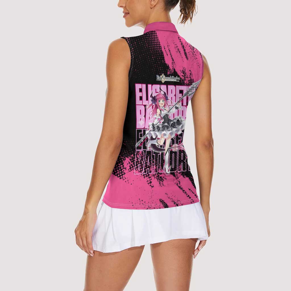 Elisabeth Bathory Fate Grand Order Women Sleeveless Polo Shirt Gothic Anime Splash Art Style