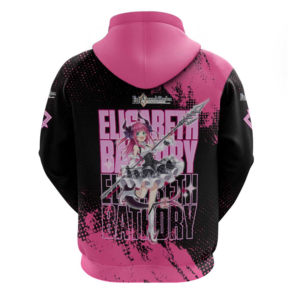 Elisabeth Bathory Fate Grand Order Zip Hoodie Gothic Anime Splash Art Style