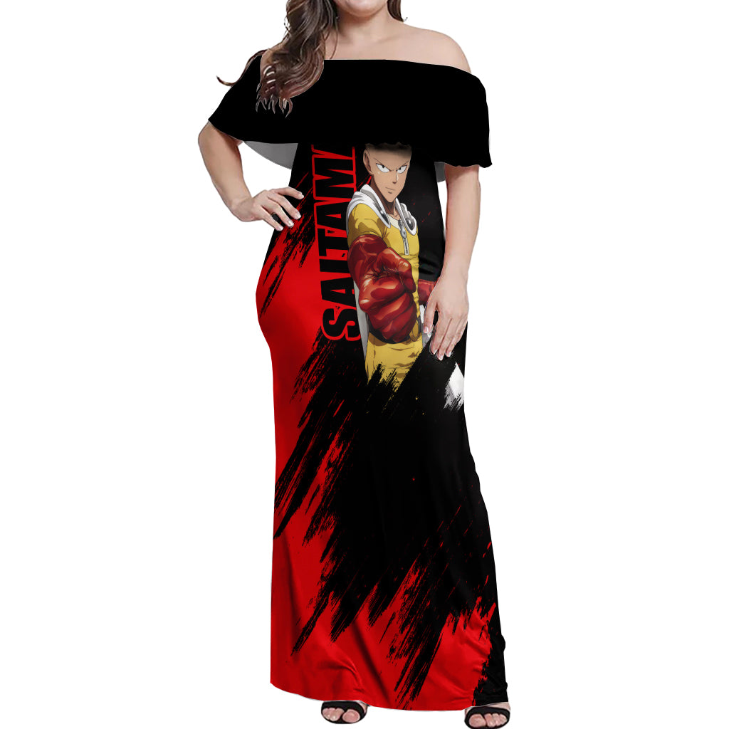 Saitama - OPM - Sport Funny Design Off Shoulder Maxi Dress