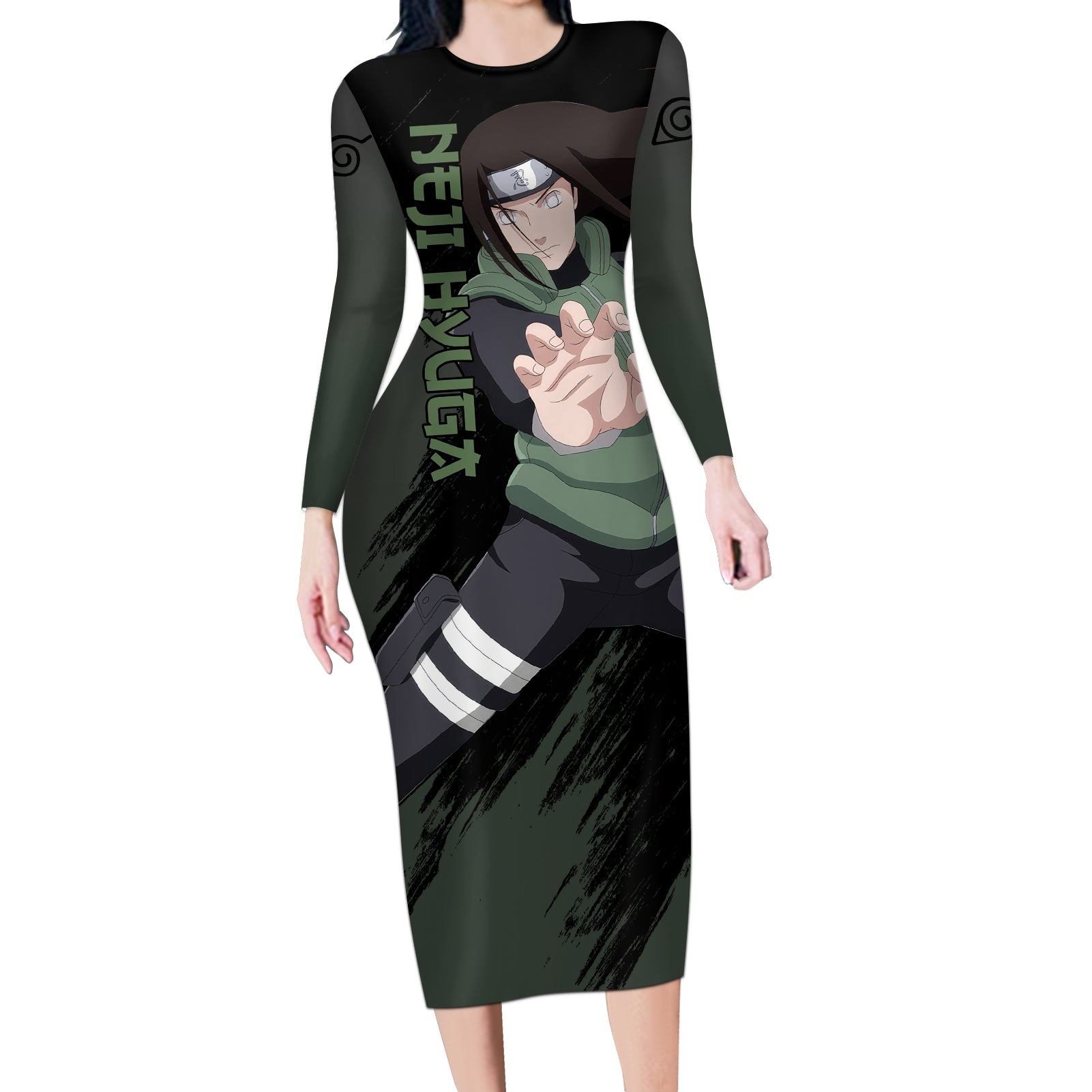 Neji Hyuga - Naruto Long Sleeve Bodycon Dress
