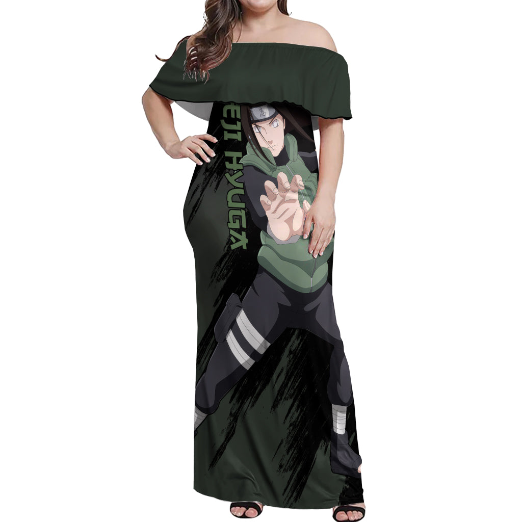 Neji Hyuga - Naruto Off Shoulder Maxi Dress
