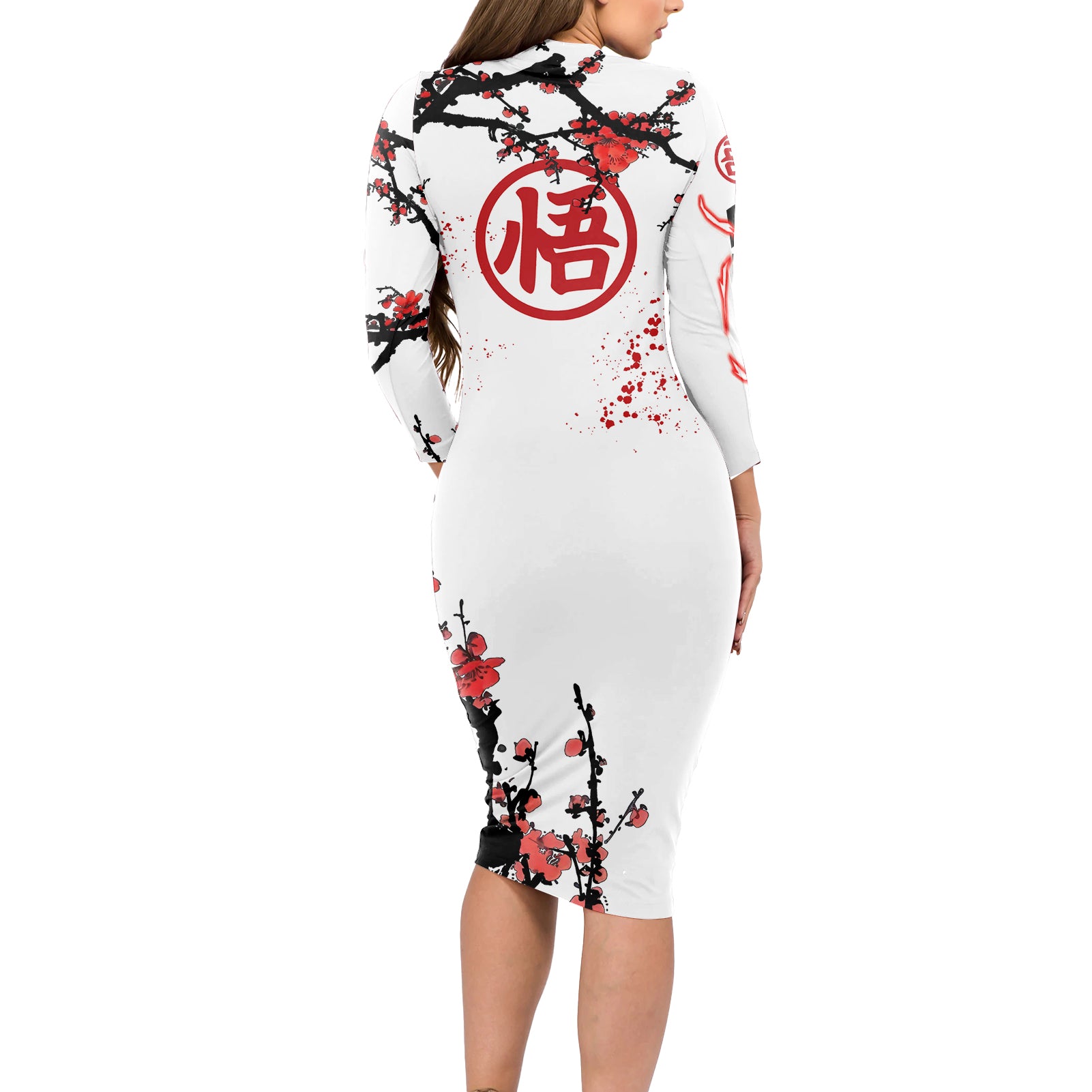 Goku - Style Dragon Ball Anime Long Sleeve Bodycon Dress