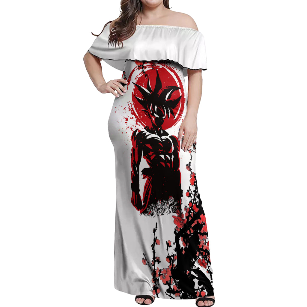 Goku - Style Dragon Ball Anime Off Shoulder Maxi Dress