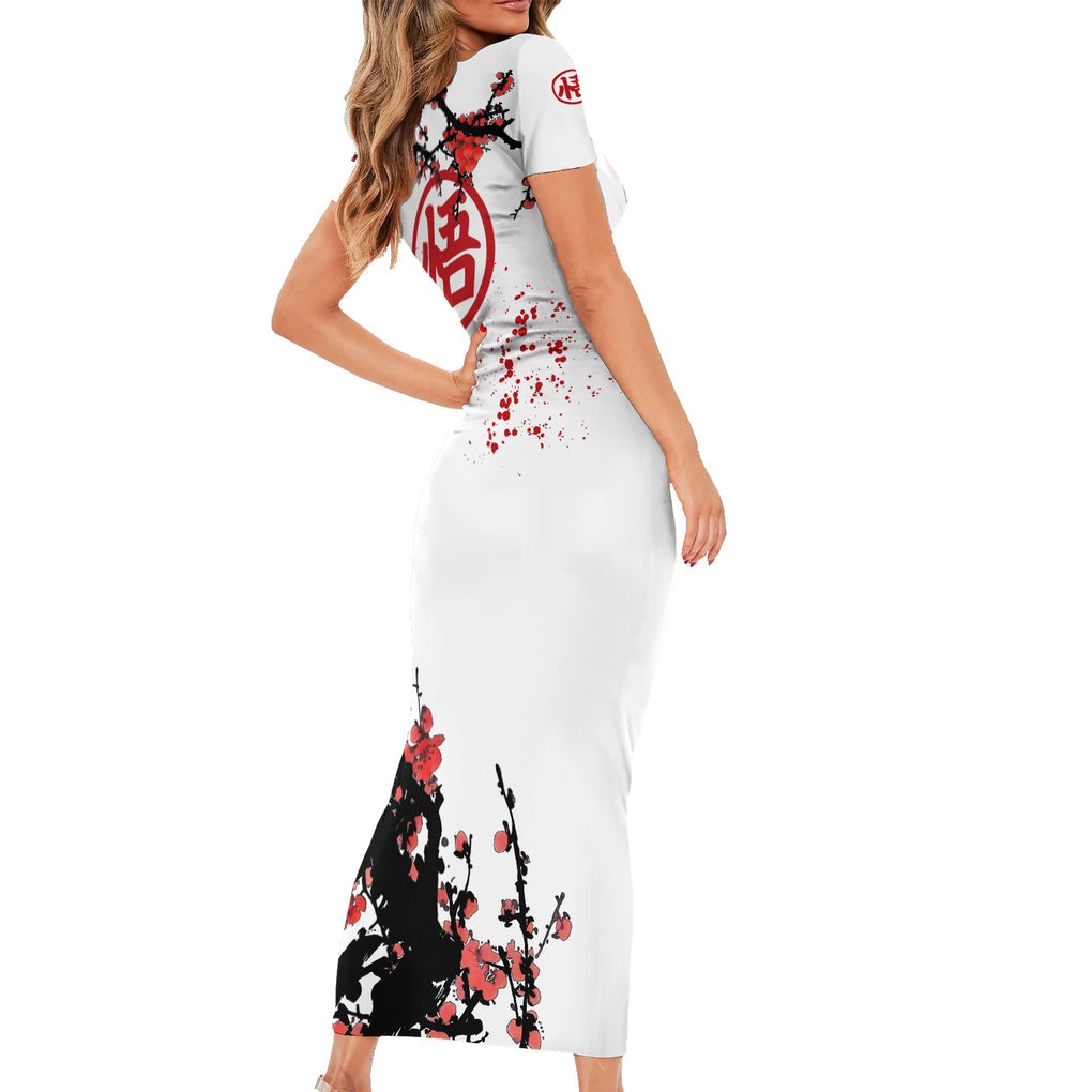 Goku - Style Dragon Ball Anime Short Sleeve Bodycon Dress