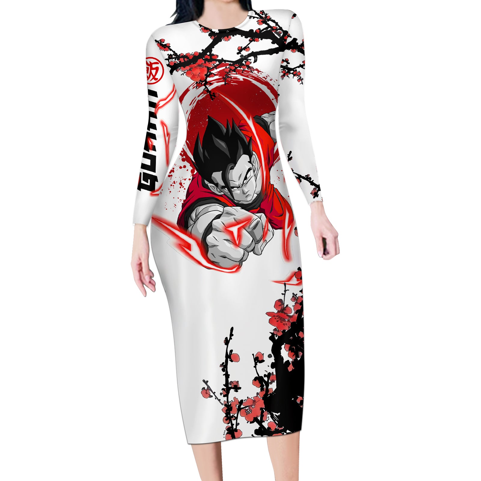 Gohan - Japan Style Long Sleeve Bodycon Dress