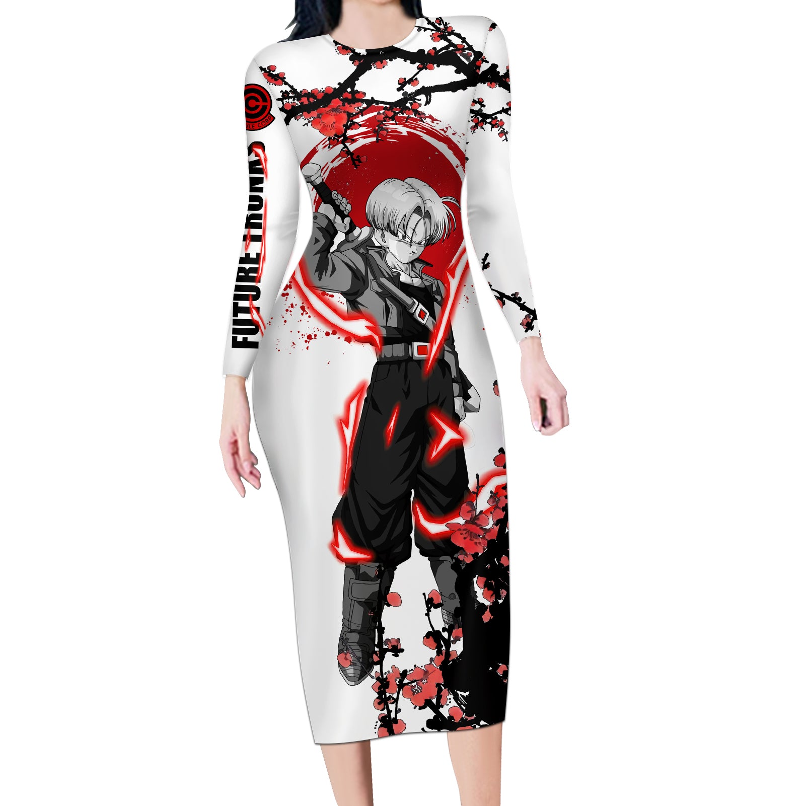 Future Trunks - Dragon Ball Japan Style Long Sleeve Bodycon Dress